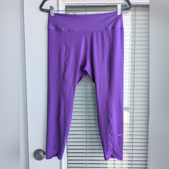 Nike One Luxe Icon Clash Mid-Rise Crop Training Tights Purple Size L - Picture 7 of 16